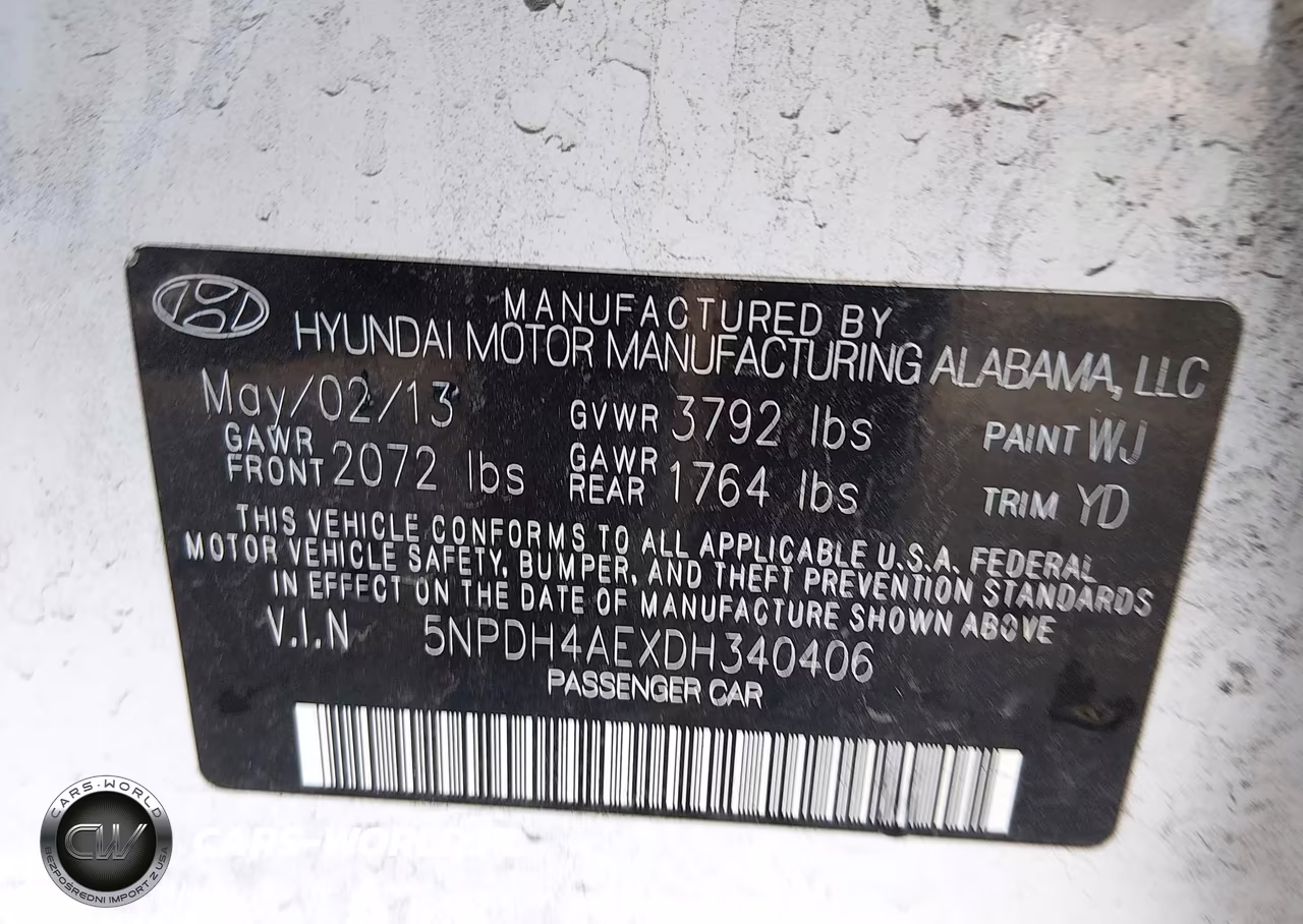 2013 Hyundai Elantra Gls VIN:5NPDH4AEXDH340406 - 9