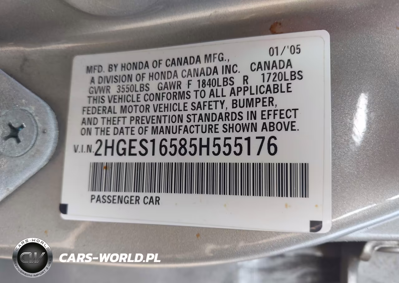 2005 Honda Civic Lx VIN:2HGES16585H555176 - 9