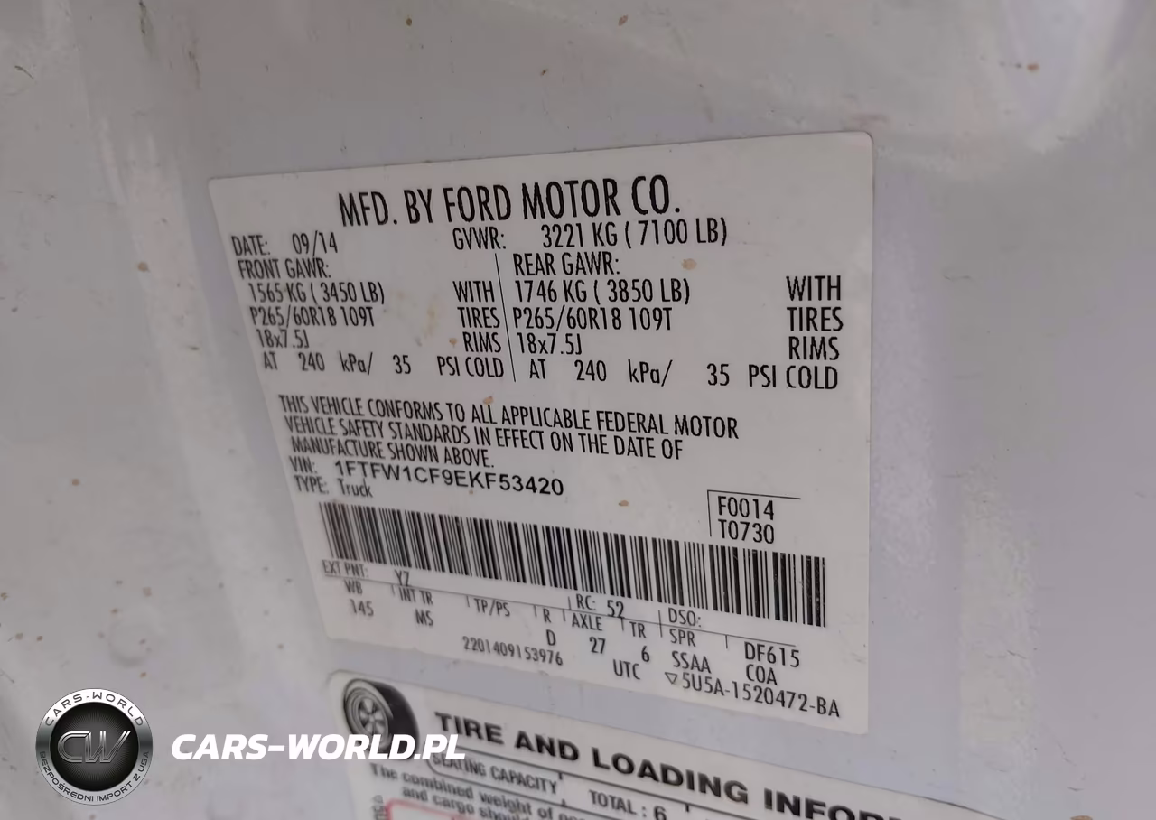 2014 Ford F-150 Xlt VIN:1FTFW1CF9EKF53420 - 9