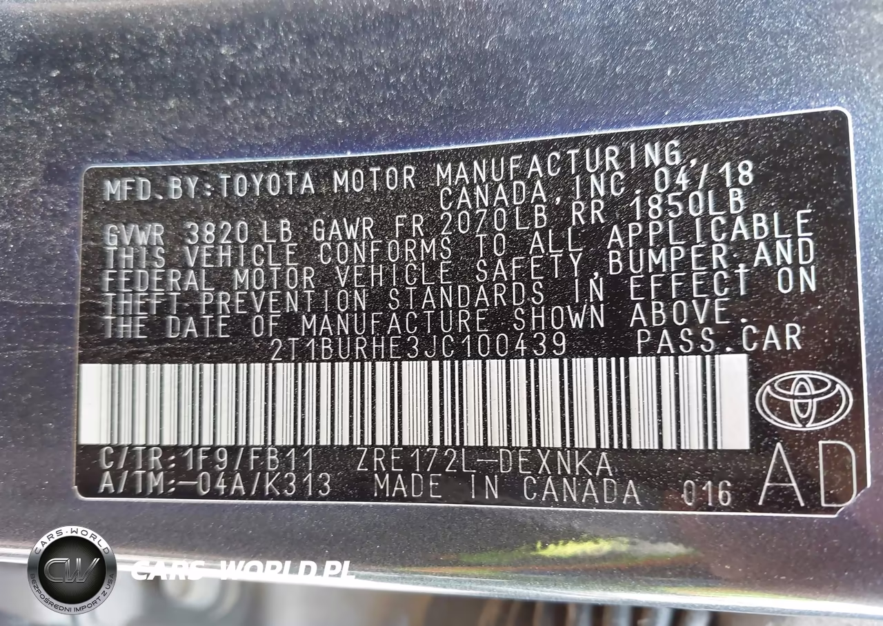 2018 Toyota Corolla Le VIN:2T1BURHE3JC100439 - 9