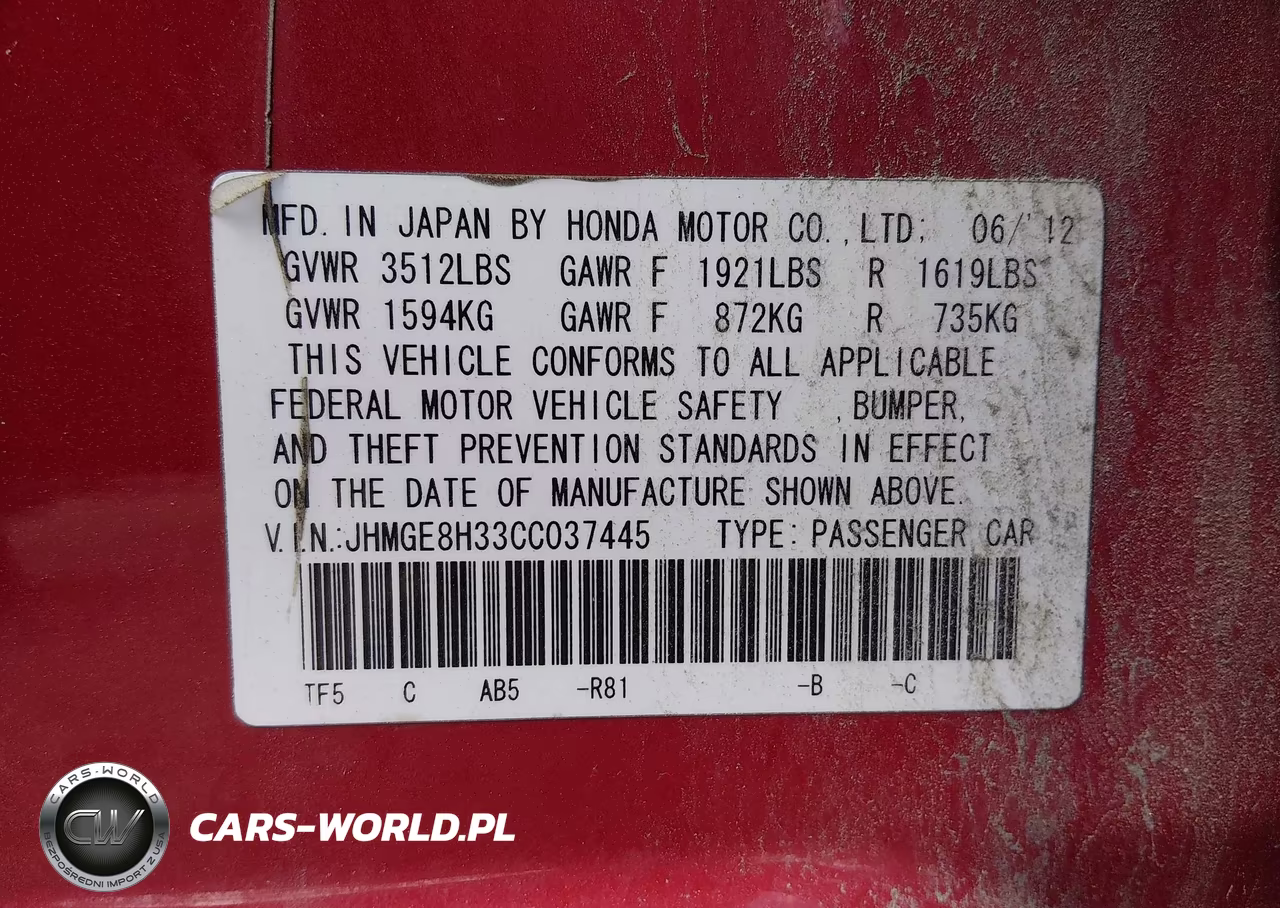 2012 Honda Fit VIN:JHMGE8H33CC037445 - 9