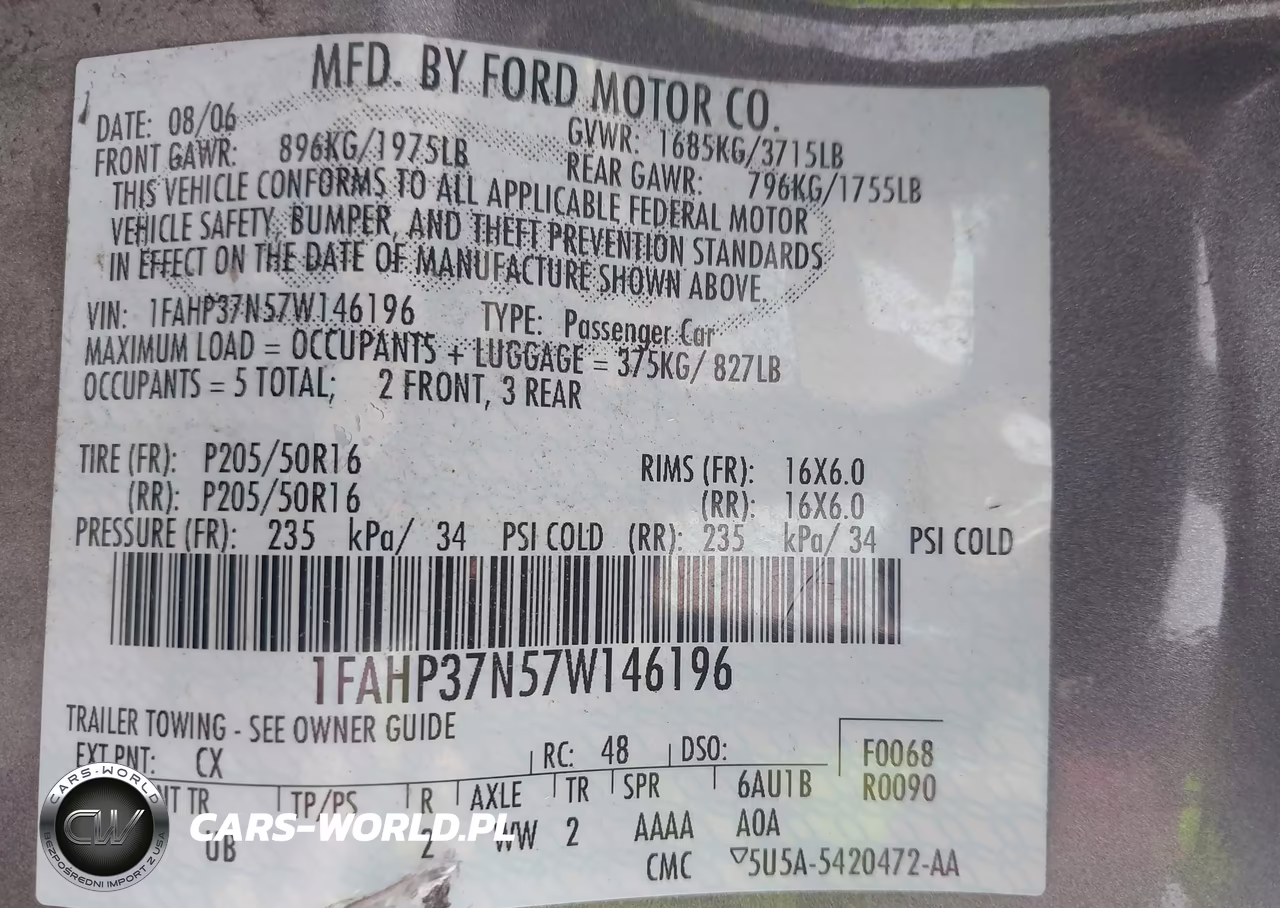 2007 Ford Focus S-Se-Ses VIN:1FAHP37N57W146196 - 9