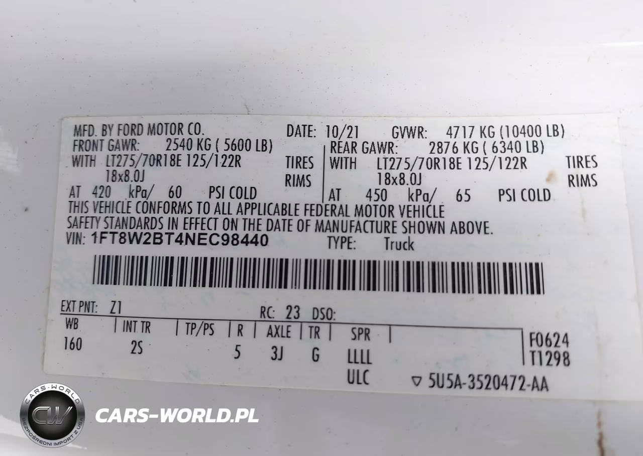 2022 Ford F250 VIN:1FT8W2BT4NEC98440 - 8