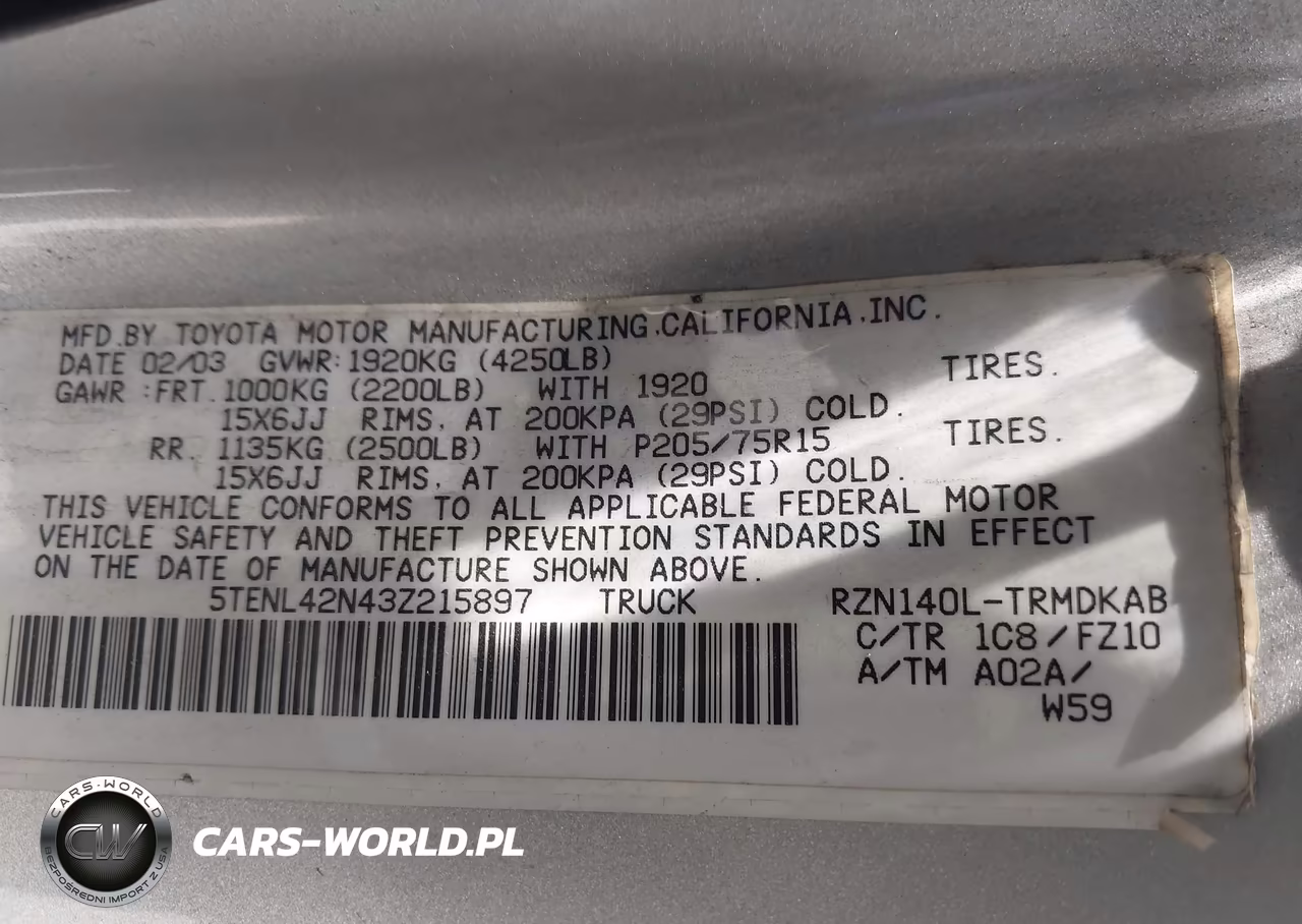 2003 Toyota Tacoma VIN:5TENL42N43Z215897 - 9