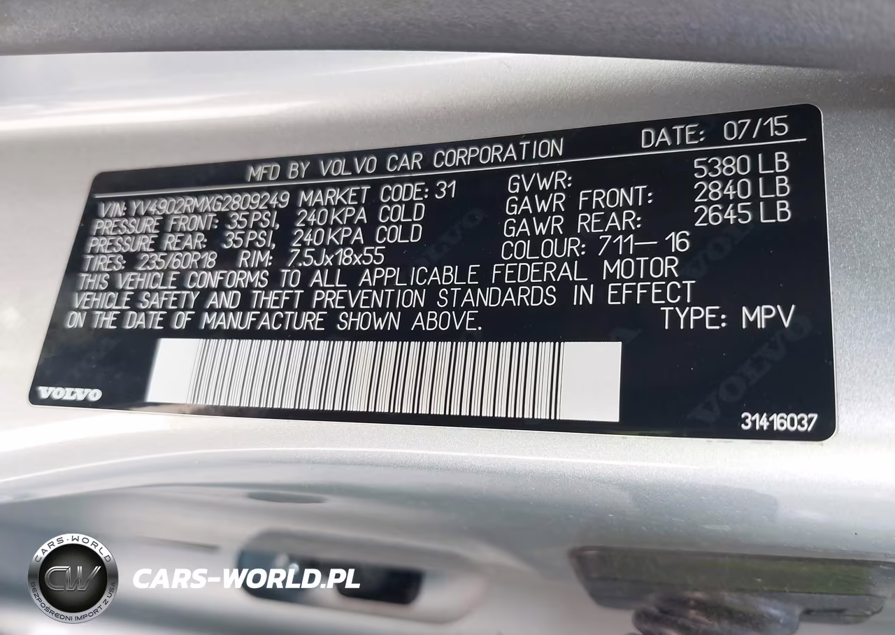 2016 Volvo Xc60 T6 Platinum VIN:YV4902RMXG2809249 - 9