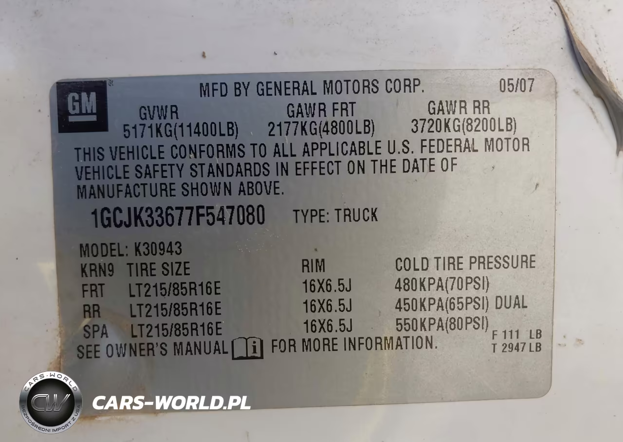 2007 Chevrolet Silverado 3500 Ltz VIN:1GCJK33677F547080 - 8