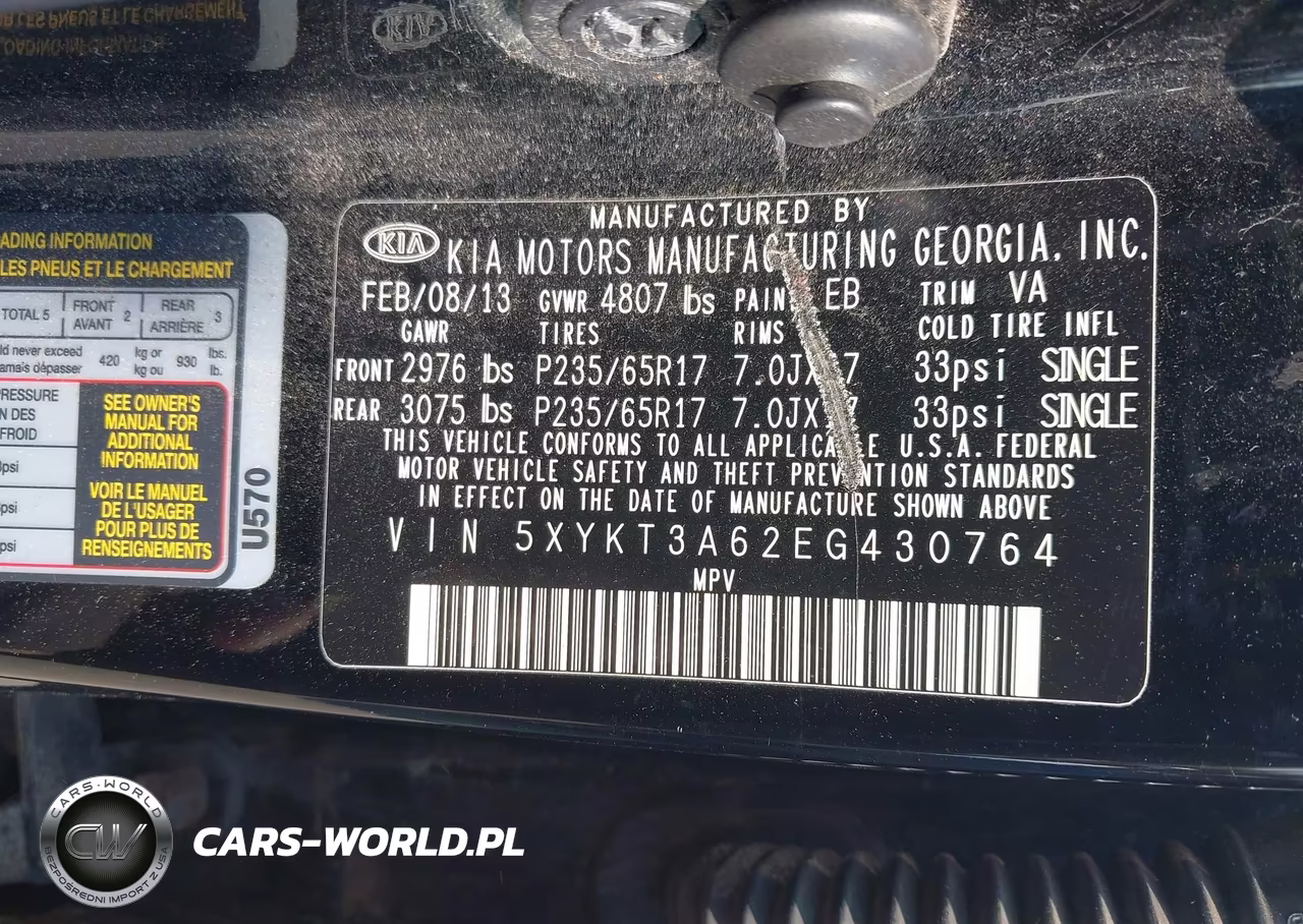 2014 Kia Sorento Lx VIN:5XYKT3A62EG430764 - 9