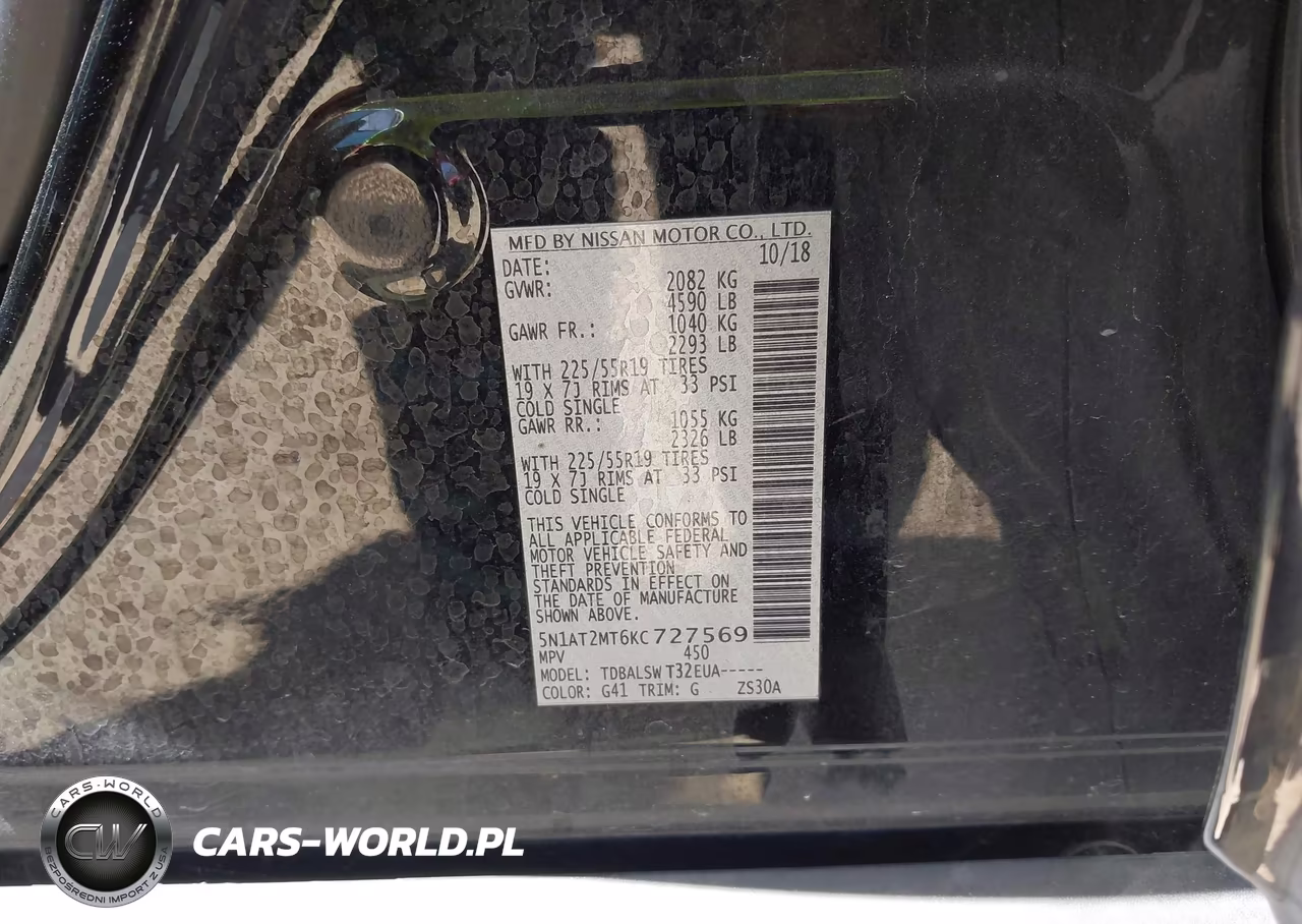 2019 Nissan Rogue Sl VIN:5N1AT2MT6KC727569 - 9