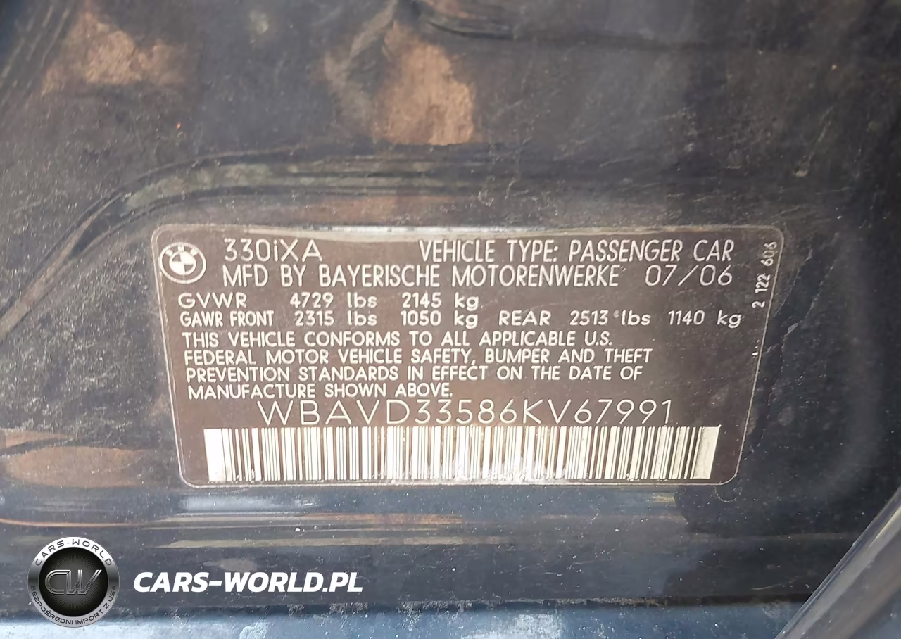 2006 BMW 330Xi VIN:WBAVD33586KV67991 - 9