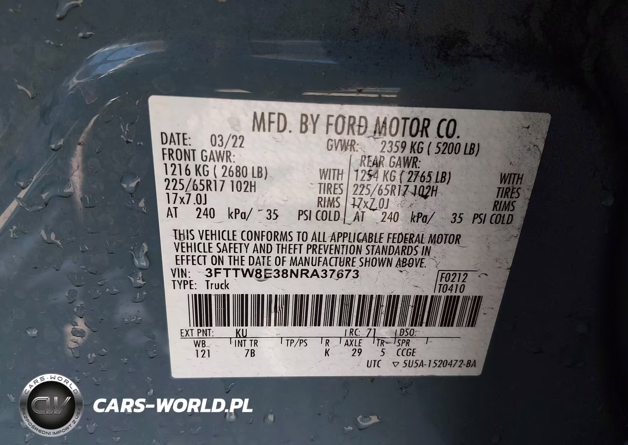 2022 Ford Maverick Xlt VIN:3FTTW8E38NRA37673 - 9