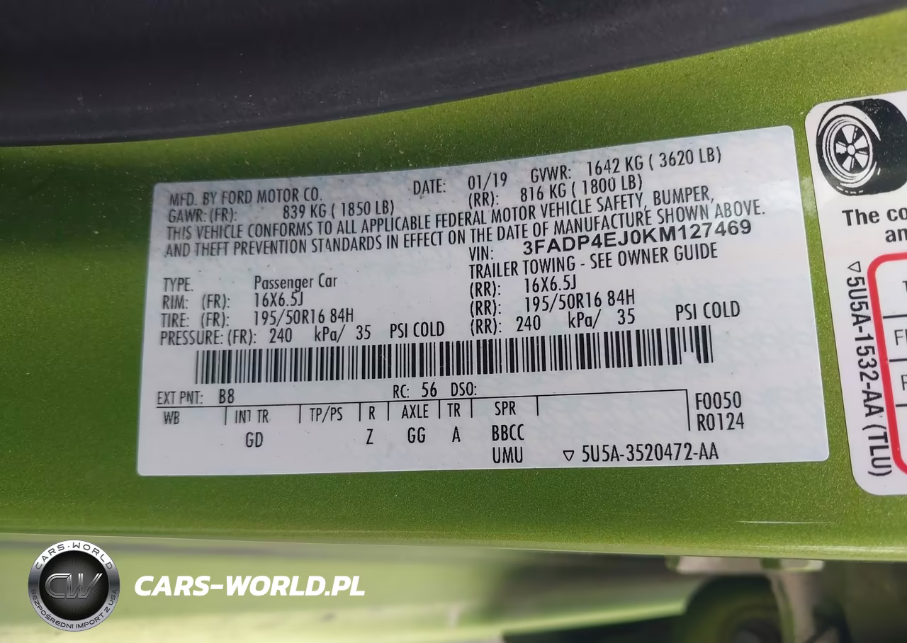 2019 Ford Fiesta Se VIN:3FADP4EJ0KM127469 - 9