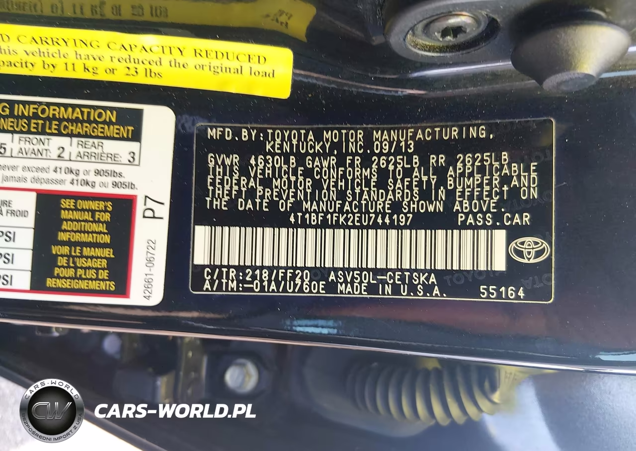 2014 Toyota Camry Se VIN:4T1BF1FK2EU744197 - 9