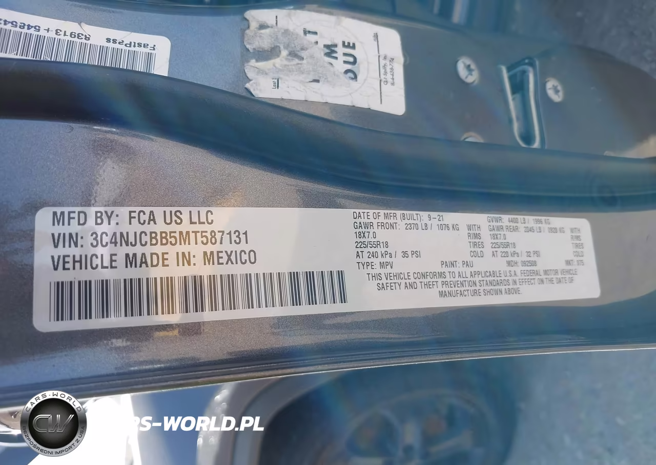 2021 Jeep Compass Altitude Fwd VIN:3C4NJCBB5MT587131 - 9