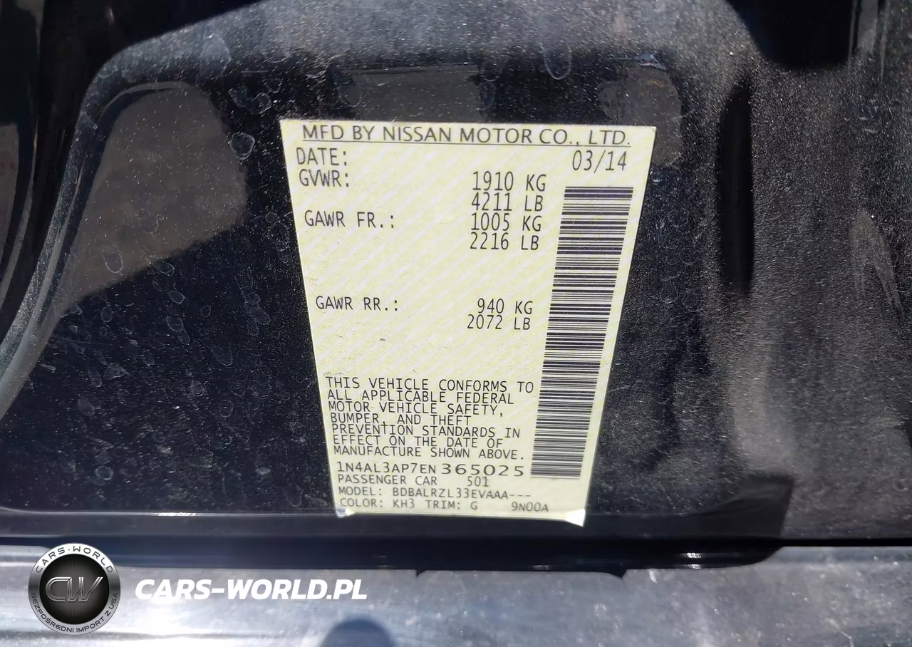 2014 Nissan Altima 2.5 S VIN:1N4AL3AP7EN365025 - 9