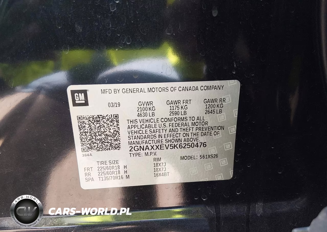 2019 Chevrolet Equinox Premier VIN:2GNAXXEV5K6250476 - 9
