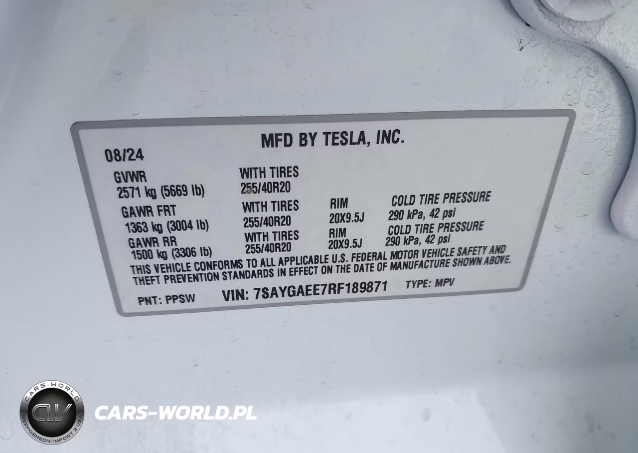 2024 Tesla Model Y Long Range Dual Motor All-Wheel Drive VIN:7SAYGAEE7RF189871 - 9