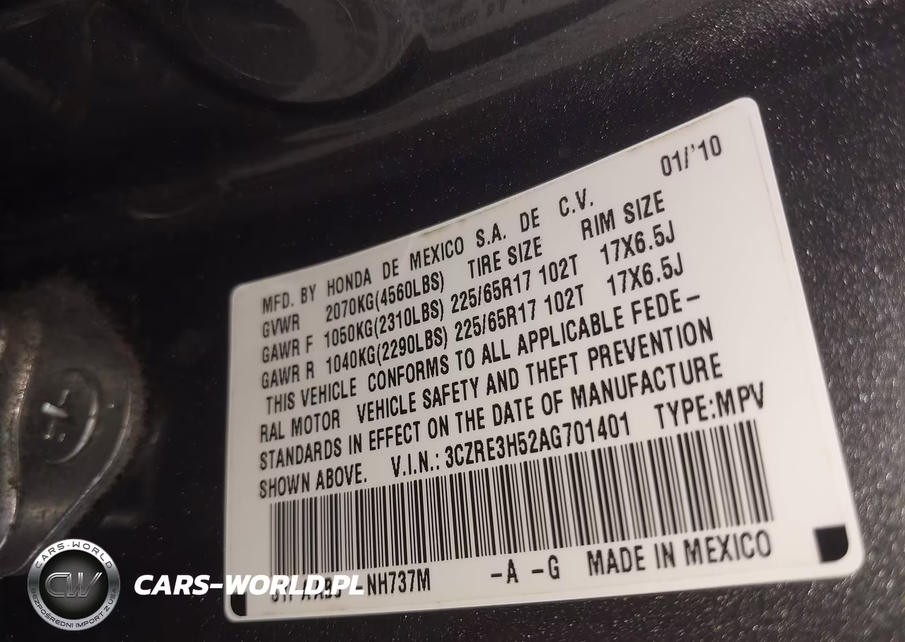 2010 Honda Cr-V Ex VIN:3CZRE3H52AG701401 - 9