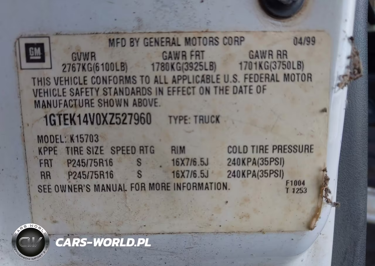 1999 GMC New Sierra 1500 Sl VIN:1GTEK14V0XZ527960 - 9