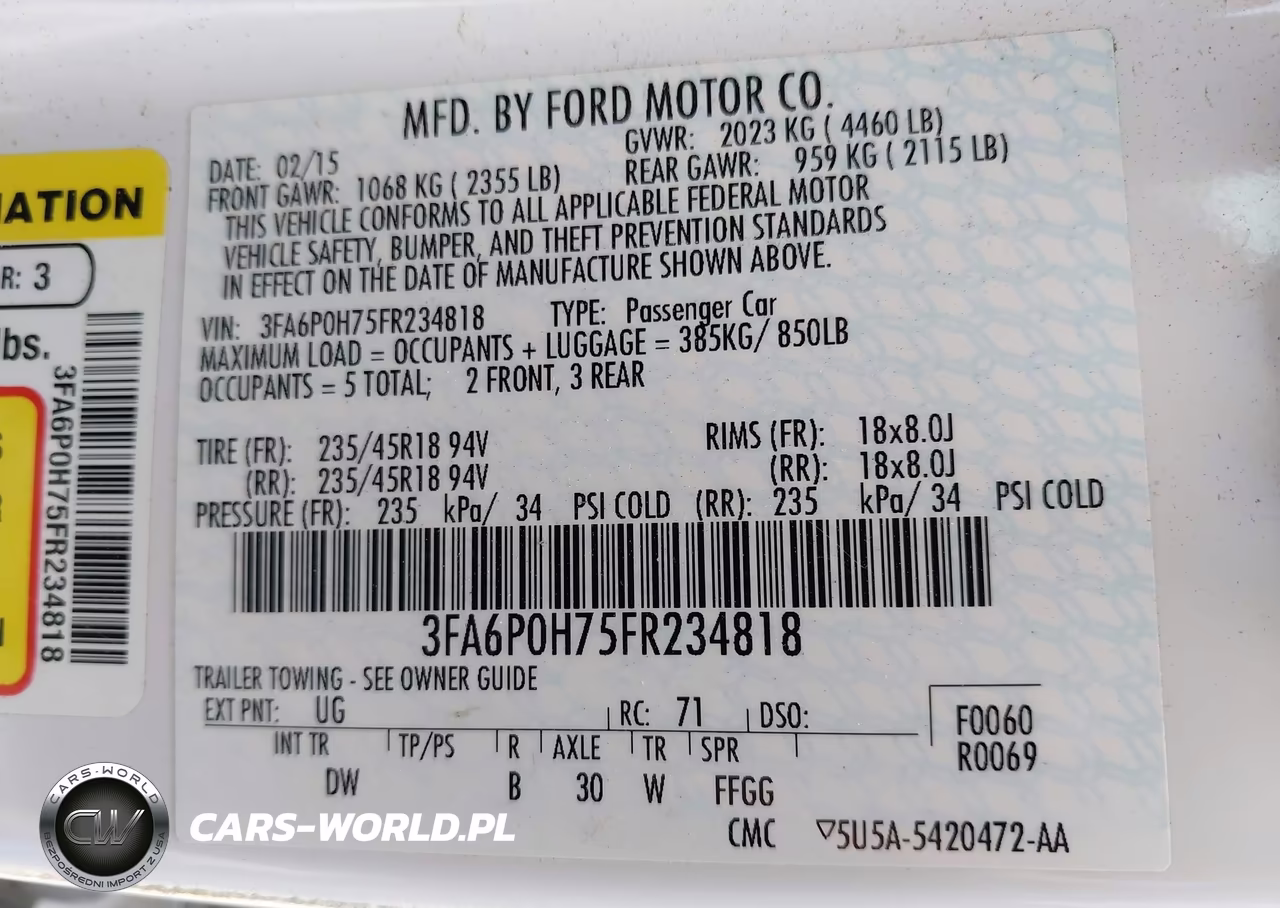 2015 Ford Fusion Se VIN:3FA6P0H75FR234818 - 9