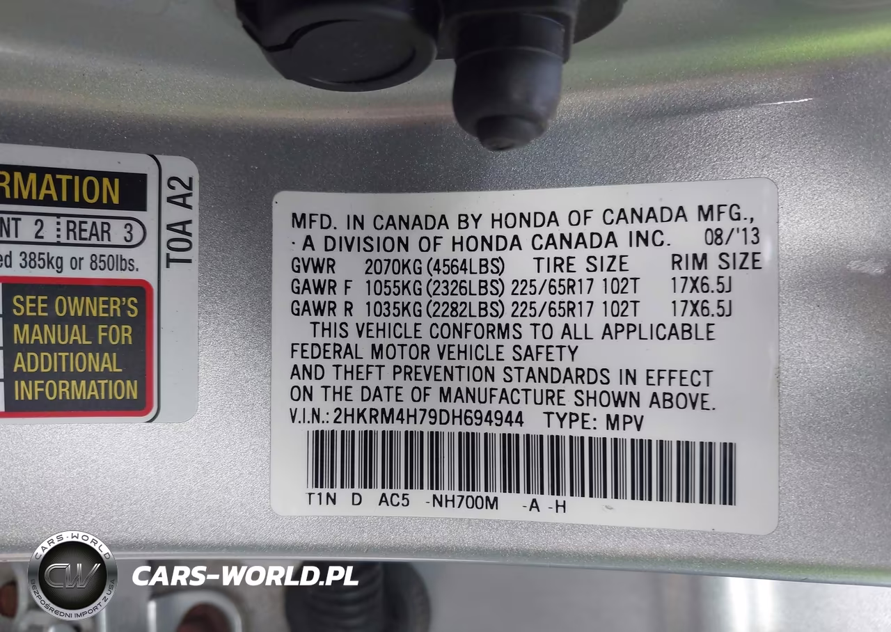 2013 Honda Cr-V Ex-L VIN:2HKRM4H79DH694944 - 9