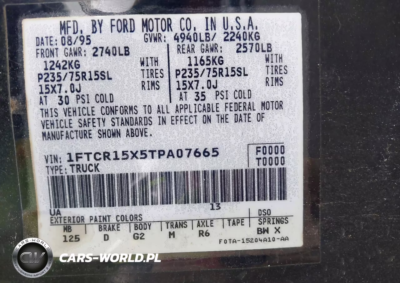 1996 Ford Ranger Super Cab VIN:1FTCR15X5TPA07665 - 9