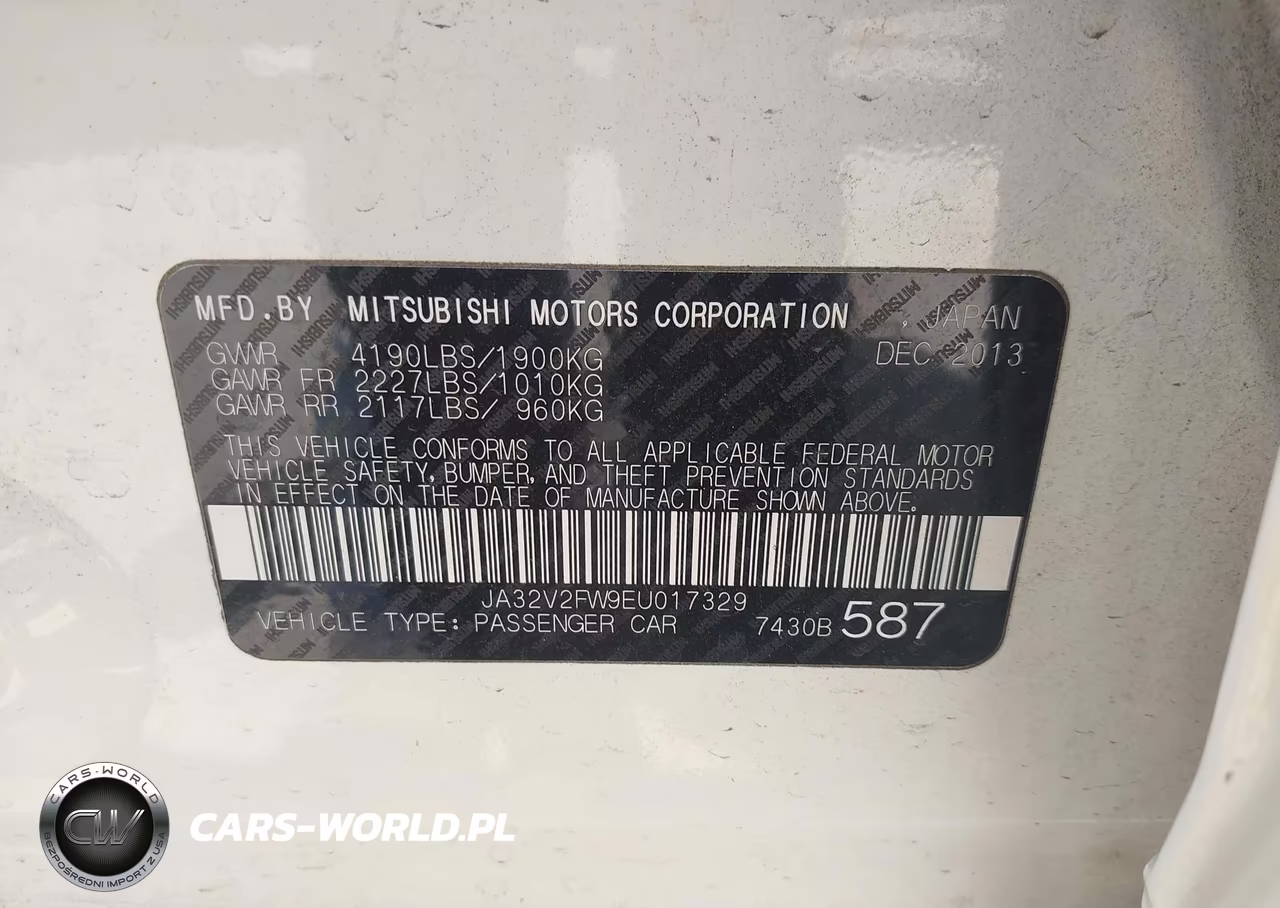 2014 Mitsubishi Lancer Se VIN:JA32V2FW9EU017329 - 9