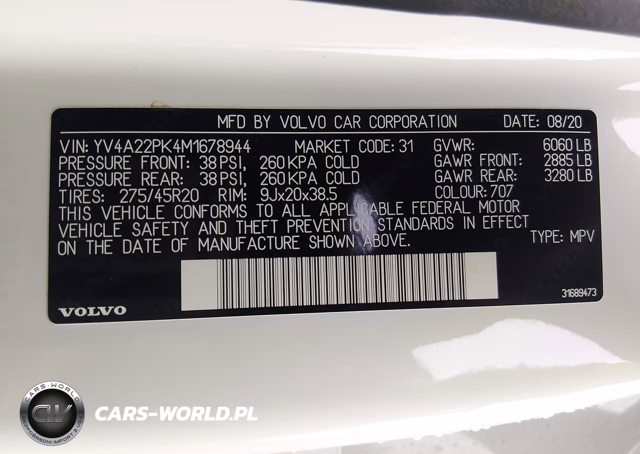 2021 Volvo Xc90 T6 Momentum 7 Passenger VIN:YV4A22PK4M1678944 - 9