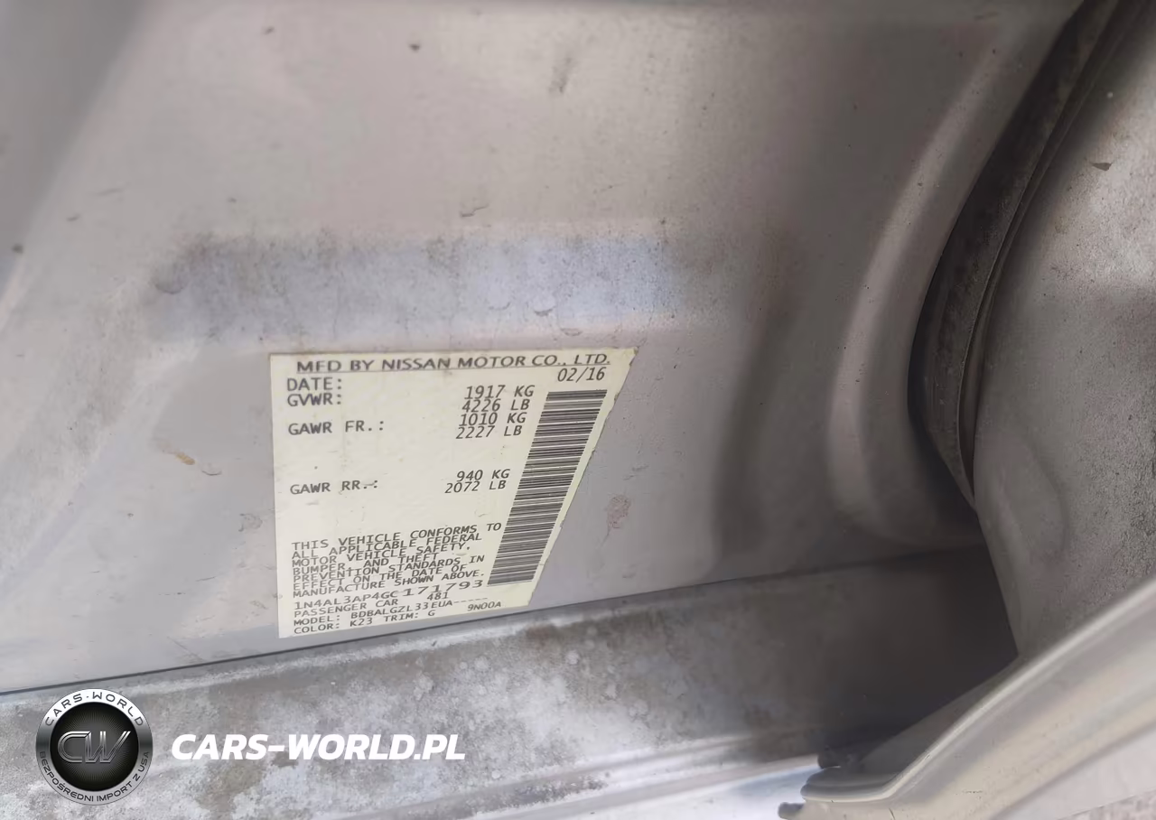 2016 Nissan Altima 2.5-2.5 S-2.5 Sl-2.5 Sr-2.5 Sv VIN:1N4AL3AP4GC171793 - 9