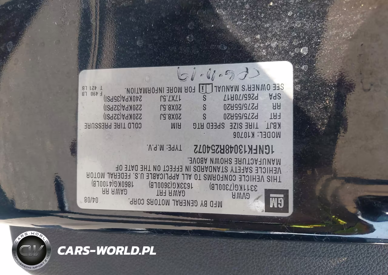 2008 Chevrolet Tahoe Lt VIN:1GNFK13048R254072 - 9