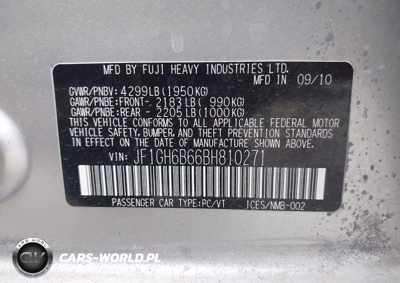 2011 Subaru Impreza 2.5I Premium VIN:JF1GH6B66BH810271 - 9