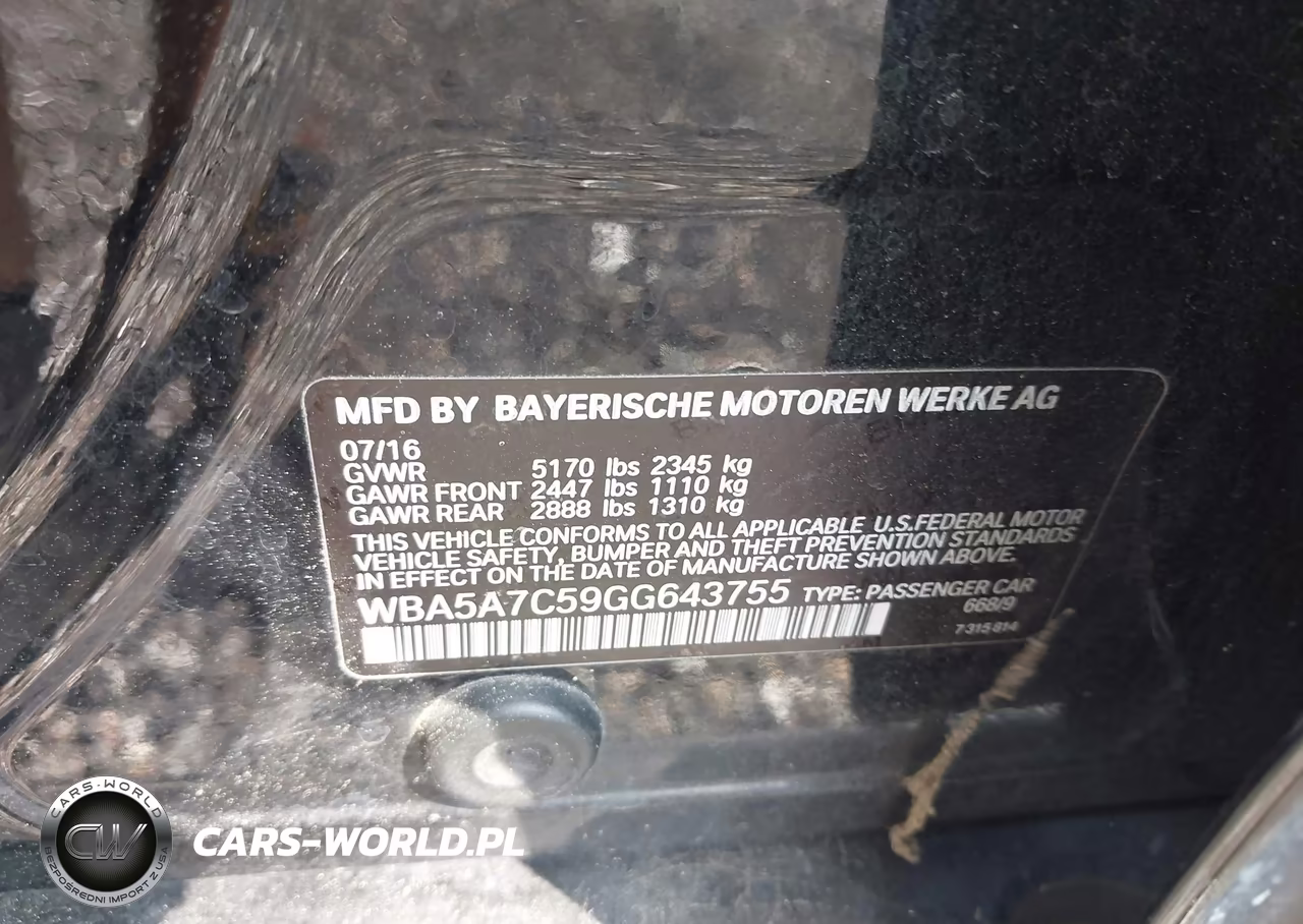 2016 BMW 528I xDrive VIN:WBA5A7C59GG643755 - 9