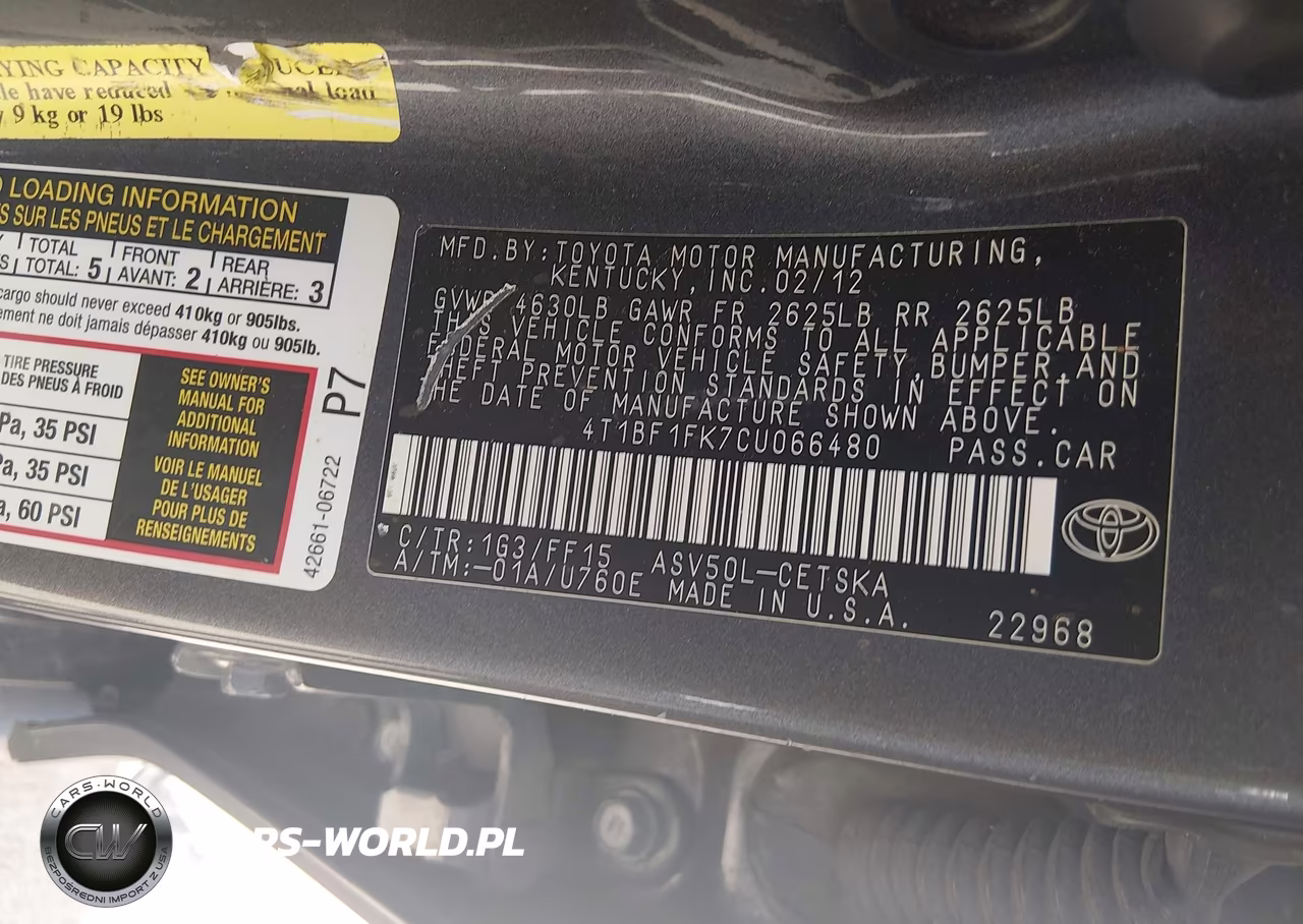 2012 Toyota Camry Se VIN:4T1BF1FK7CU066480 - 9