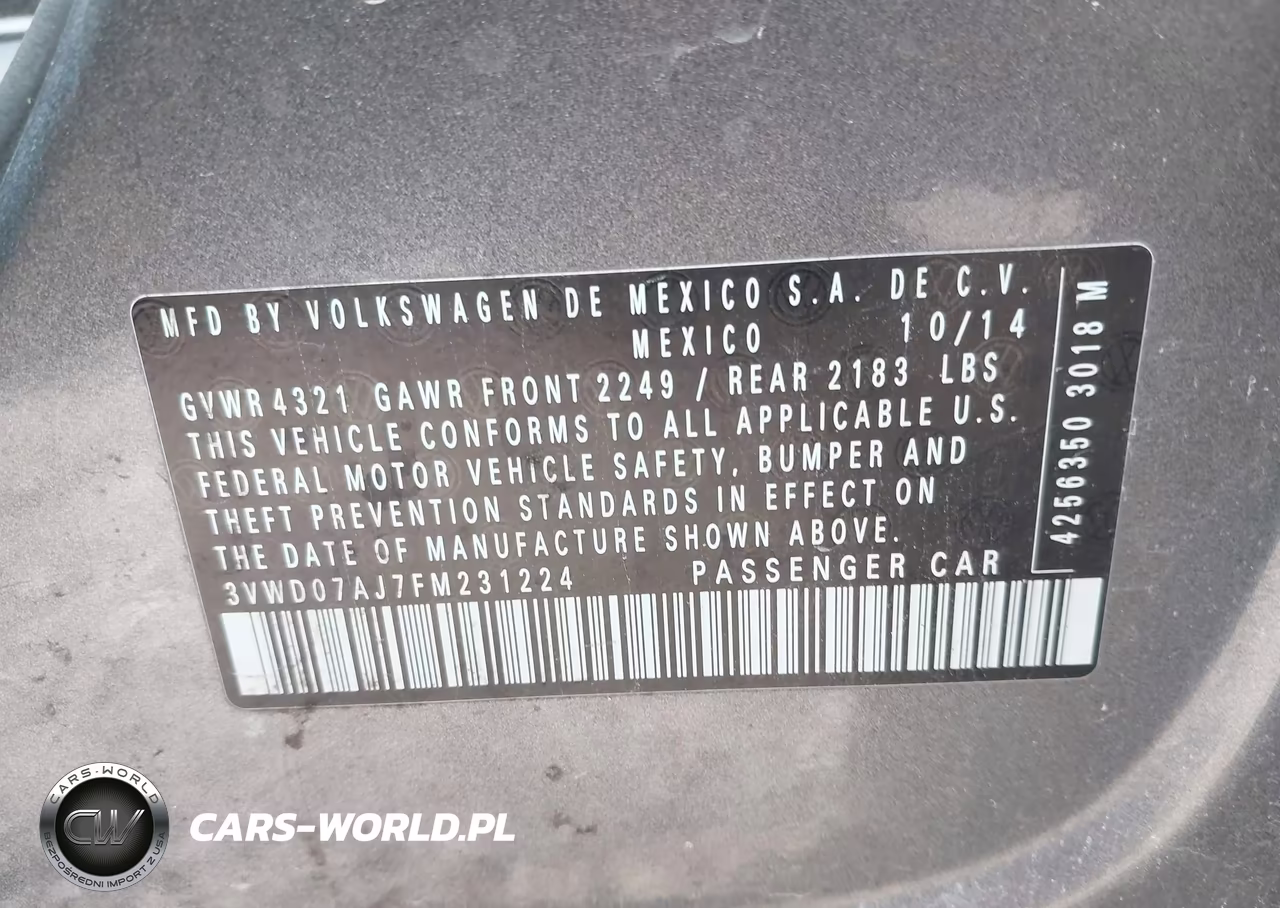 2015 Volkswagen Jetta 1.8T Se VIN:3VWD07AJ7FM231224 - 9