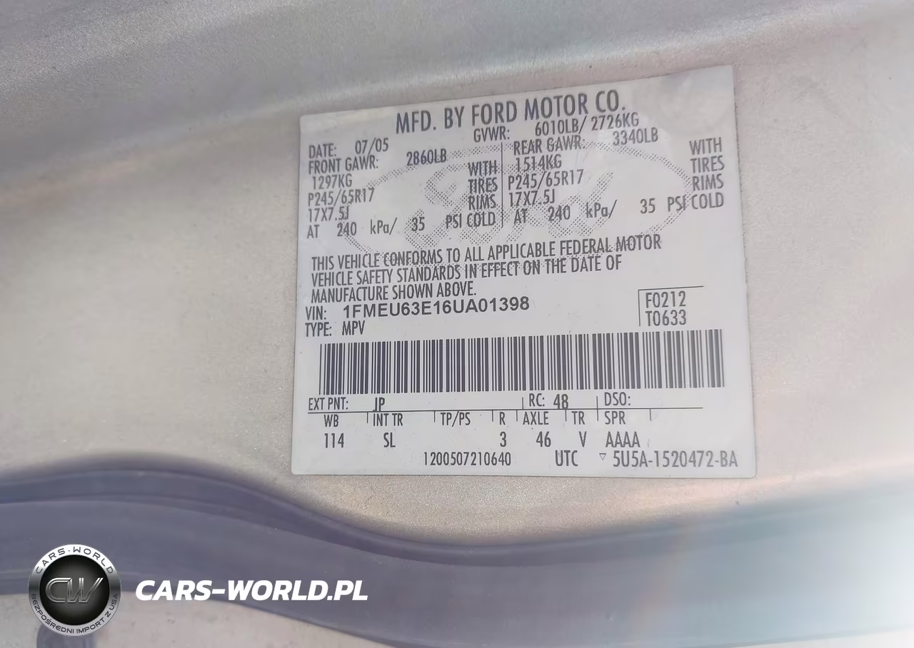 2006 Ford Explorer Xlt VIN:1FMEU63E16UA01398 - 9
