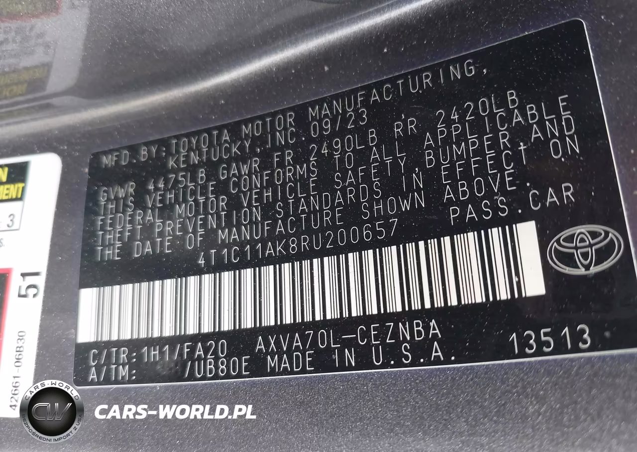 2024 Toyota Camry Le VIN:4T1C11AK8RU200657 - 9