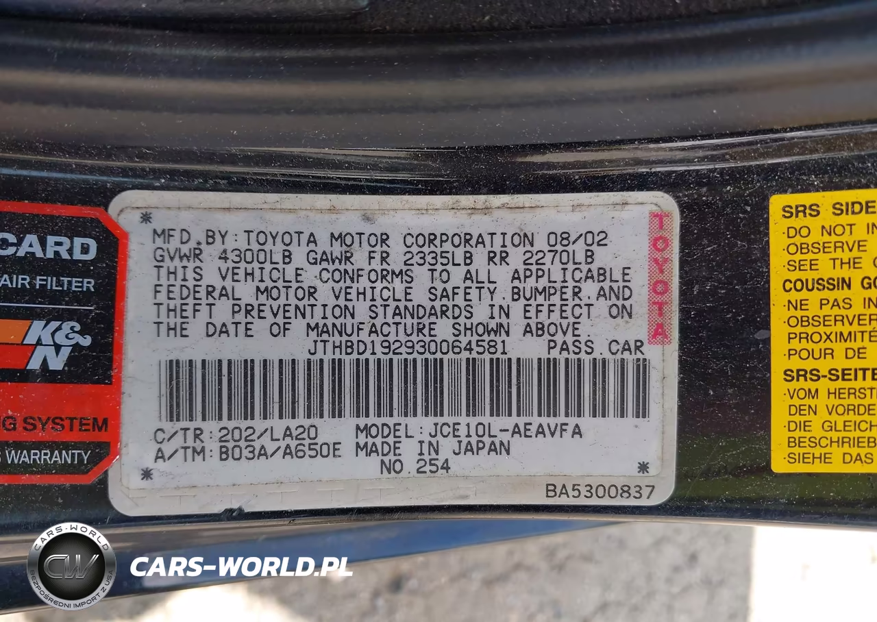 2003 Lexus Is 300 VIN:JTHBD192930064581 - 9