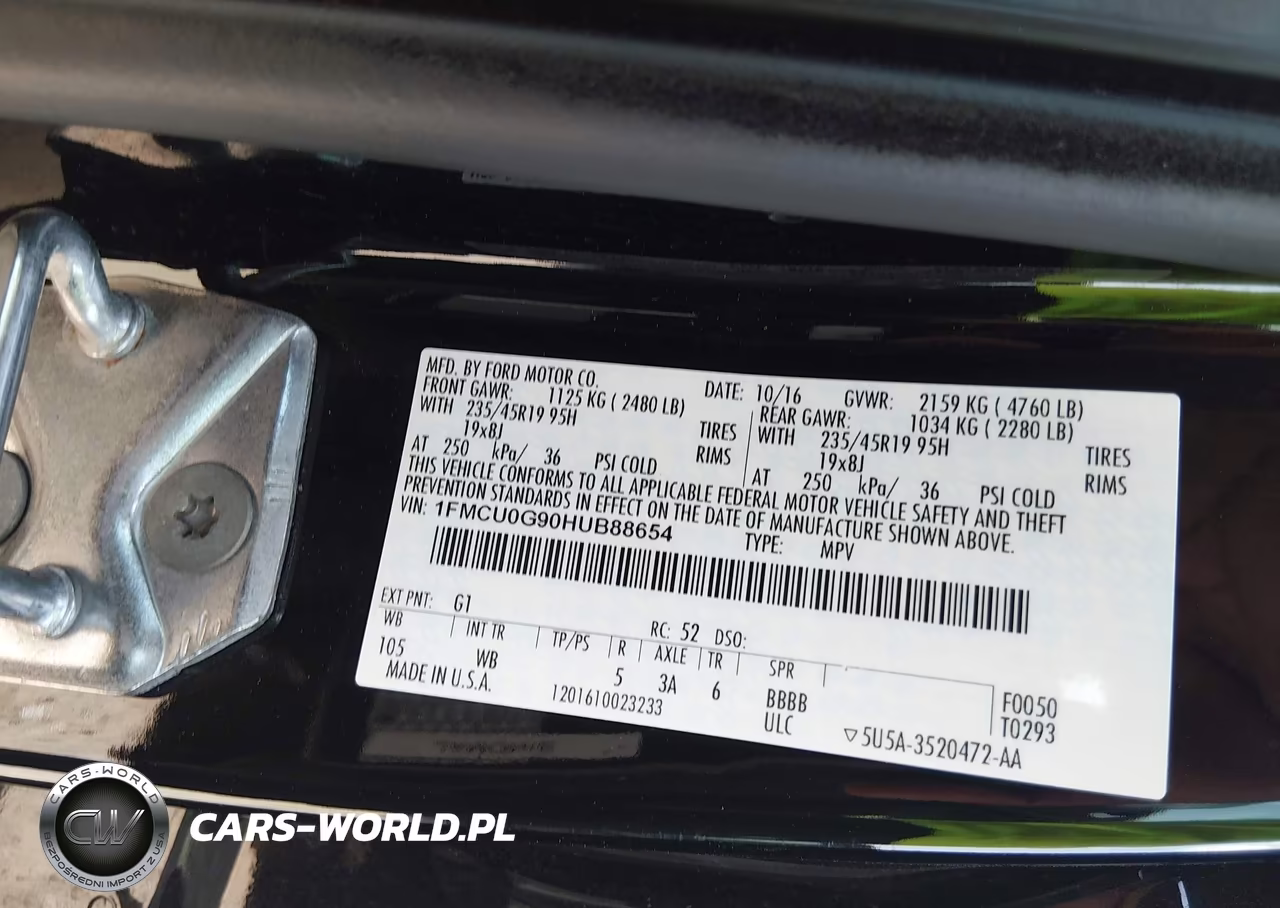 2017 Ford Escape Se VIN:1FMCU0G90HUB88654 - 9