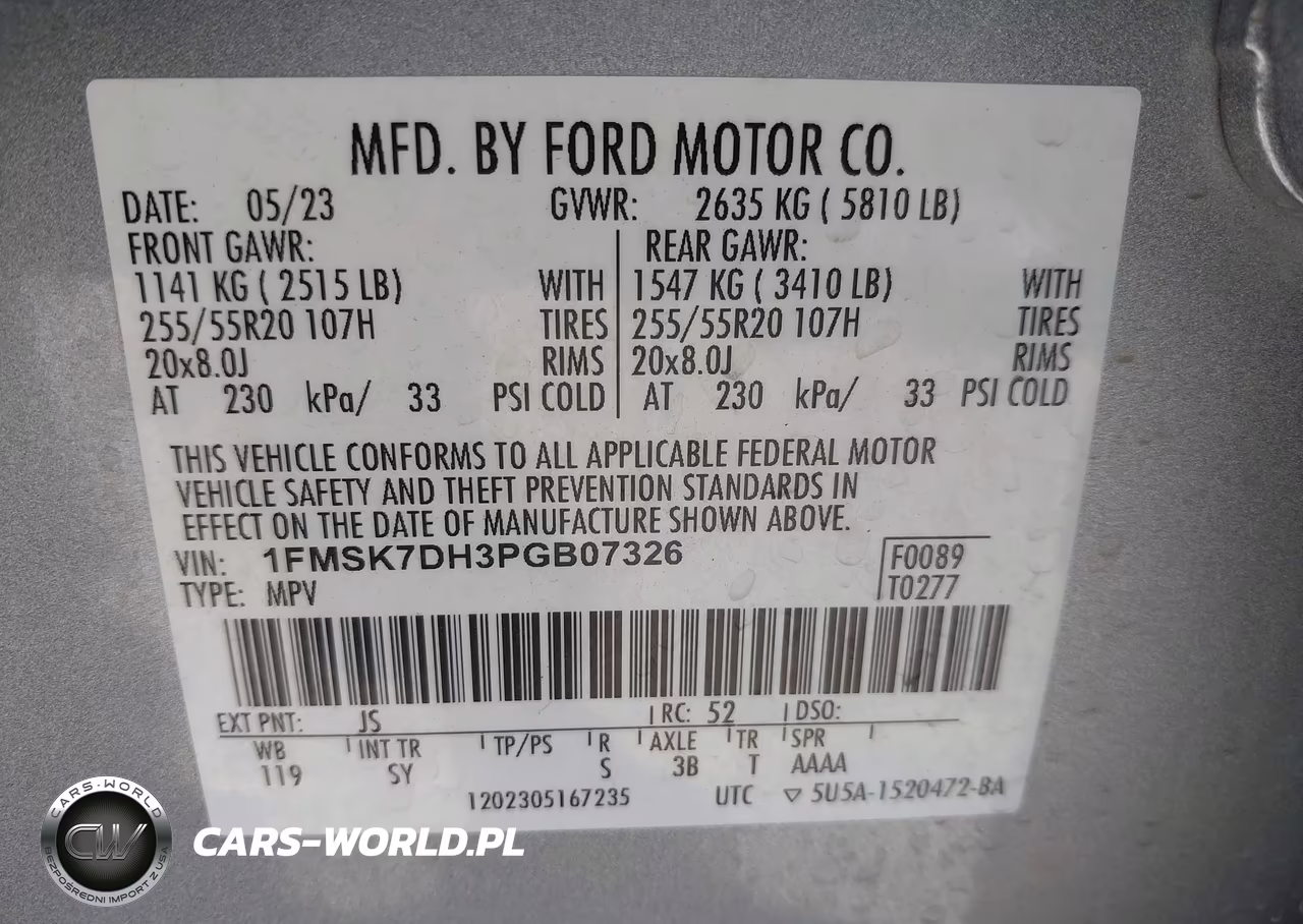 2023 Ford Explorer Xlt VIN:1FMSK7DH3PGB07326 - 9