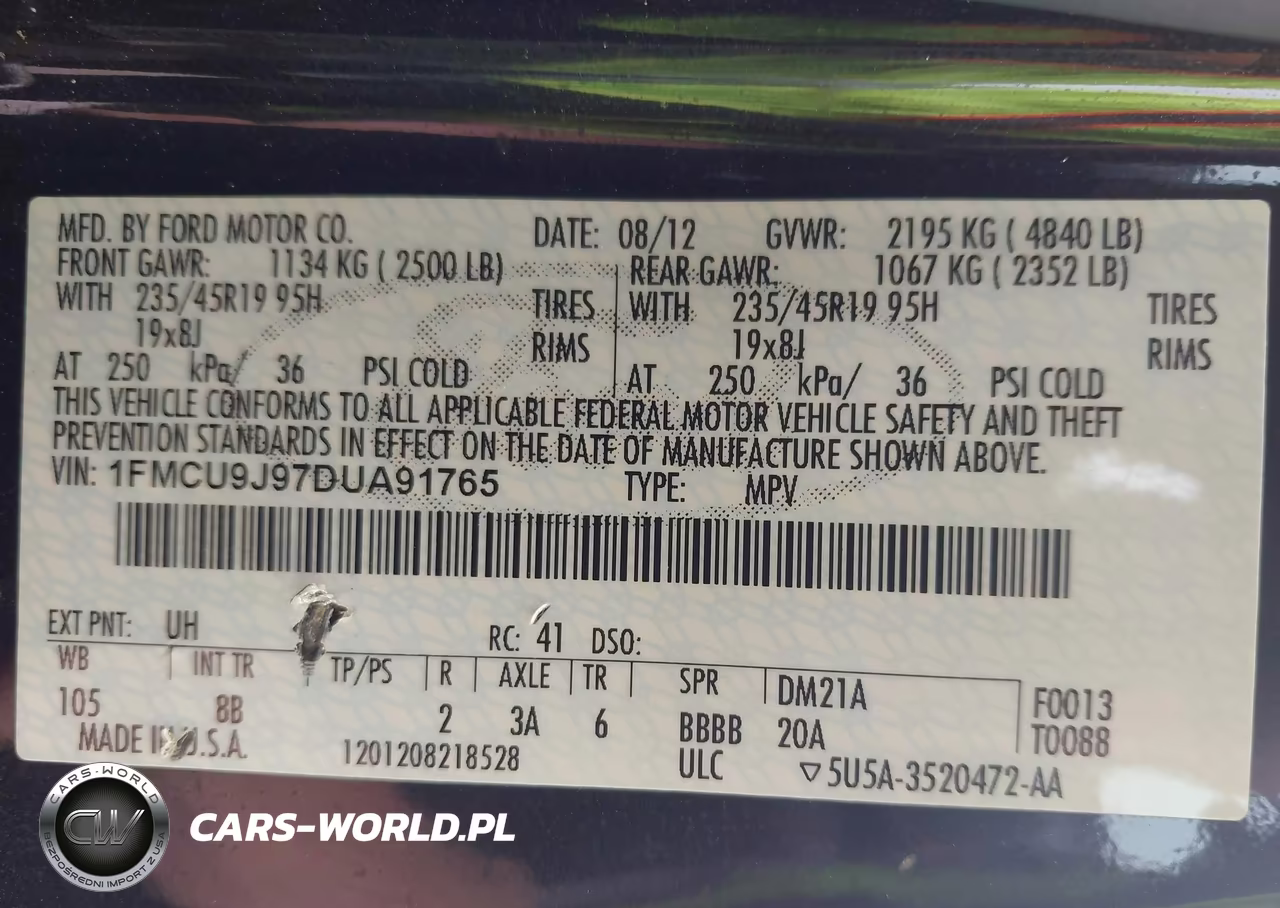 2013 Ford Escape Titanium VIN:1FMCU9J97DUA91765 - 9