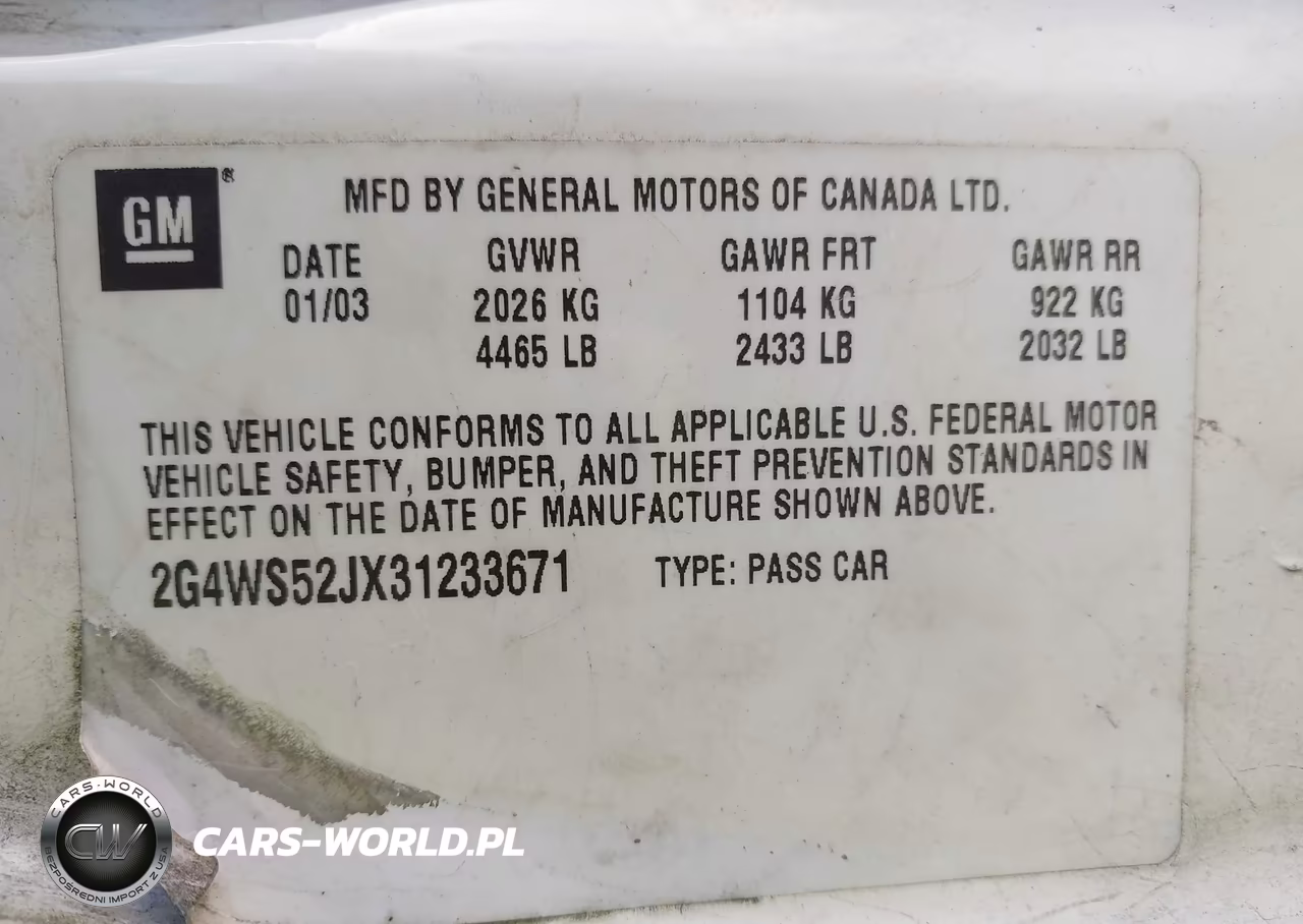 2003 Buick Century Custom VIN:2G4WS52JX31233671 - 9