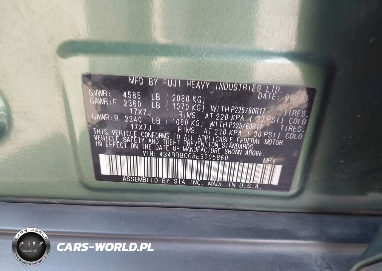 2014 Subaru Outback 2.5I Premium VIN:4S4BRBCC8E3205860 - 9