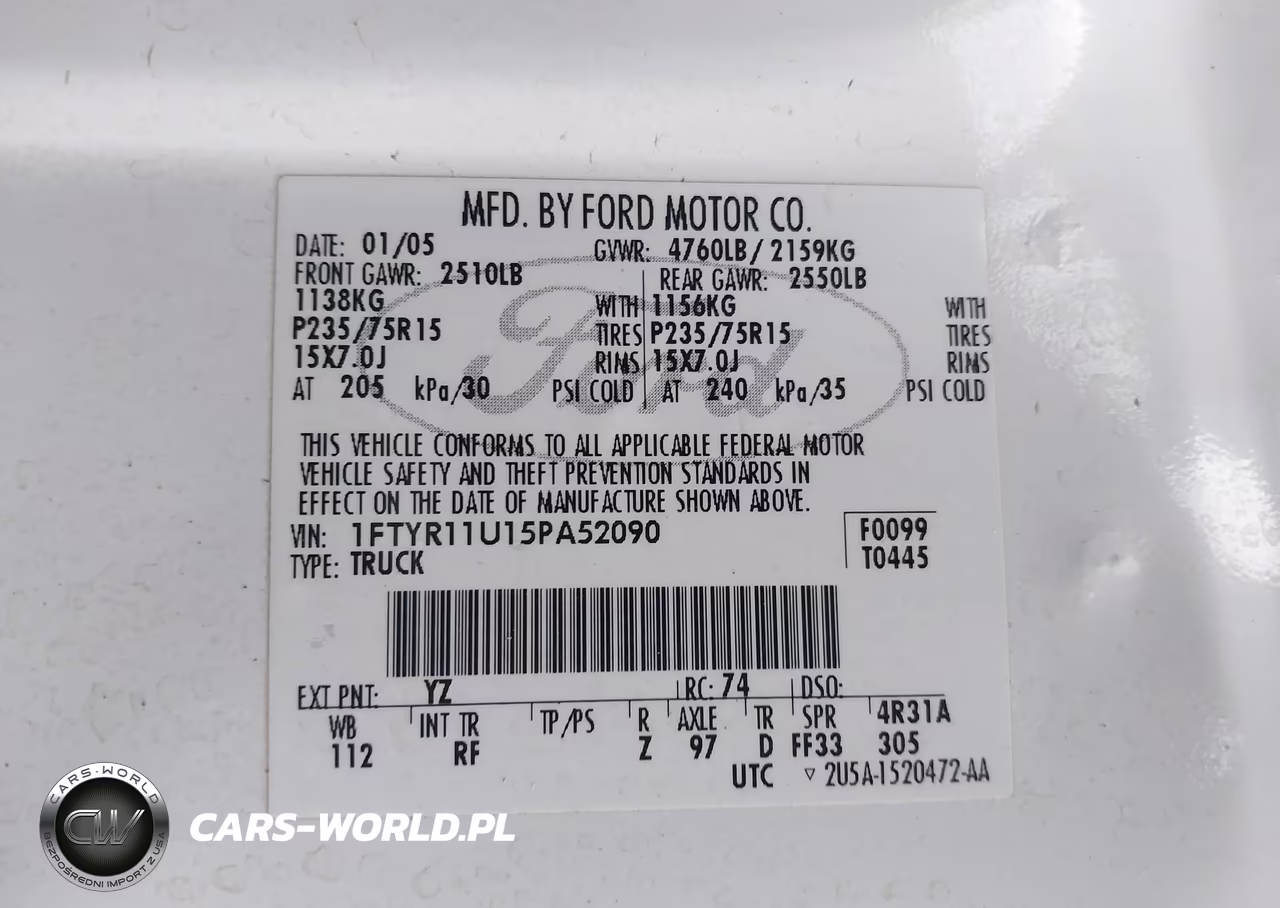 2005 Ford Ranger Edge-Xl-Xlt VIN:1FTYR11U15PA52090 - 9