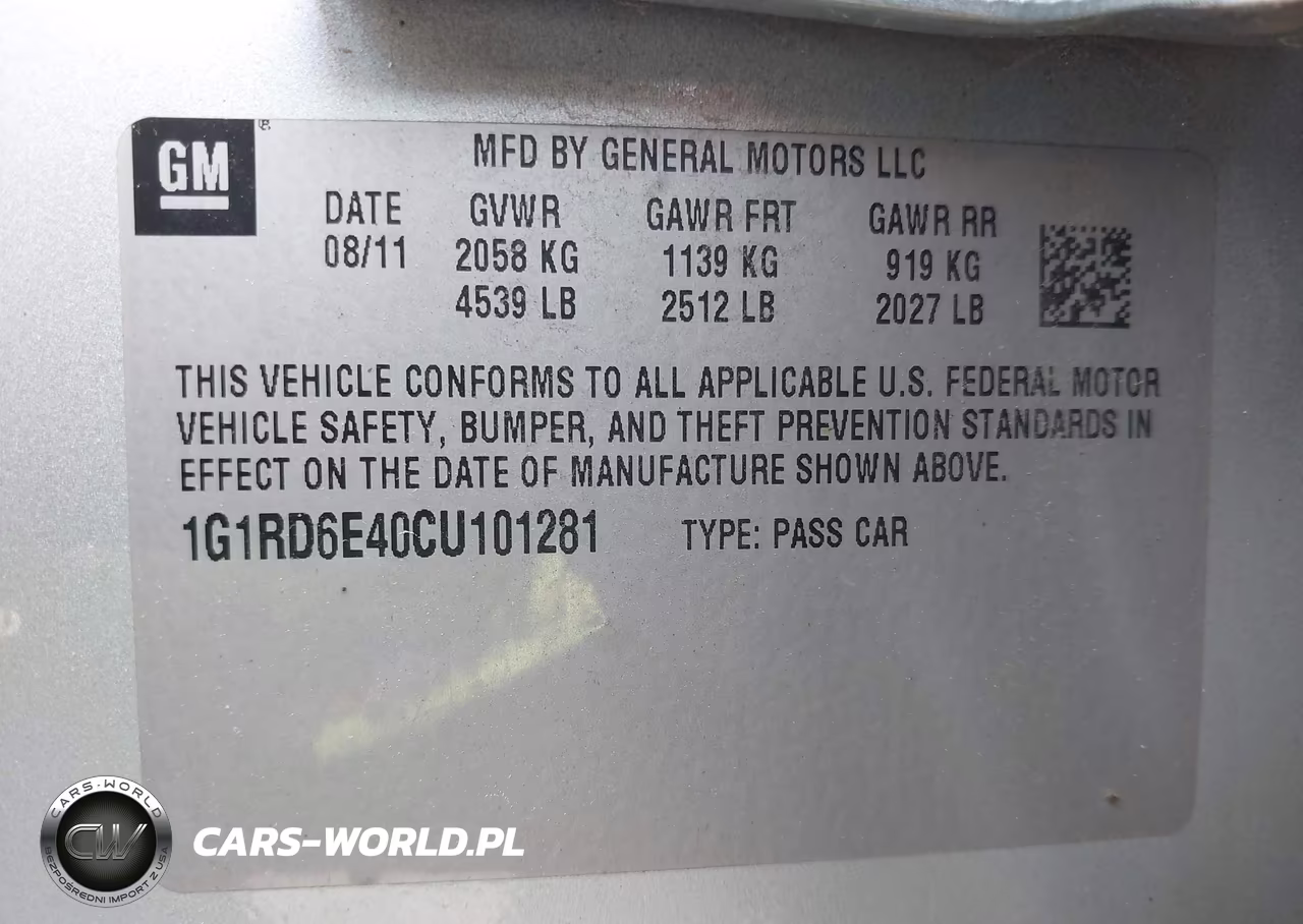 2012 Chevrolet Volt VIN:1G1RD6E40CU101281 - 9