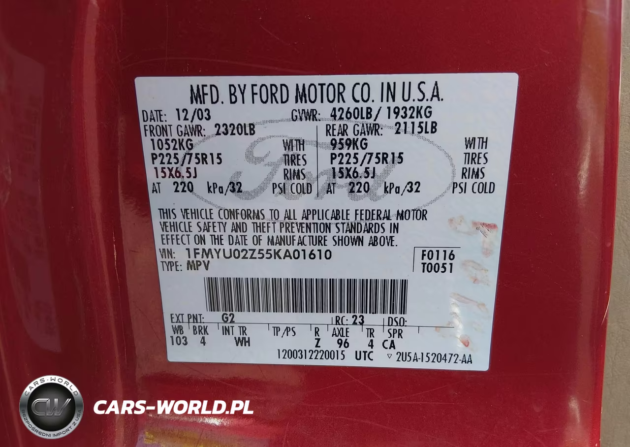 2005 Ford Escape Xls VIN:1FMYU02Z55KA01610 - 9