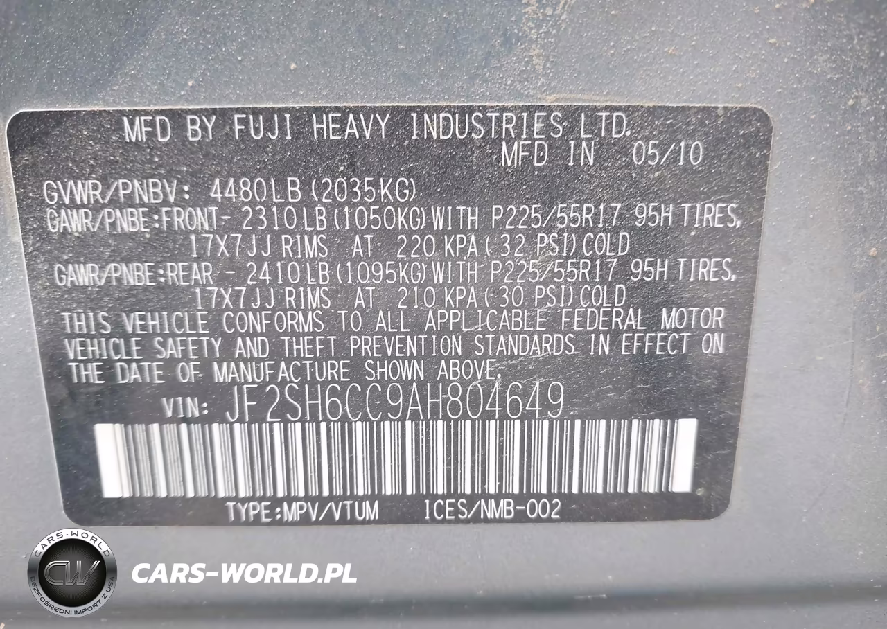 2010 Subaru Forester 2.5X Premium VIN:JF2SH6CC9AH804649 - 9
