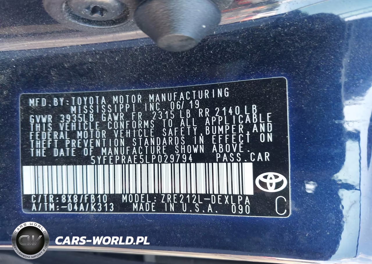 2020 Toyota Corolla Le VIN:5YFEPRAE5LP029794 - 9