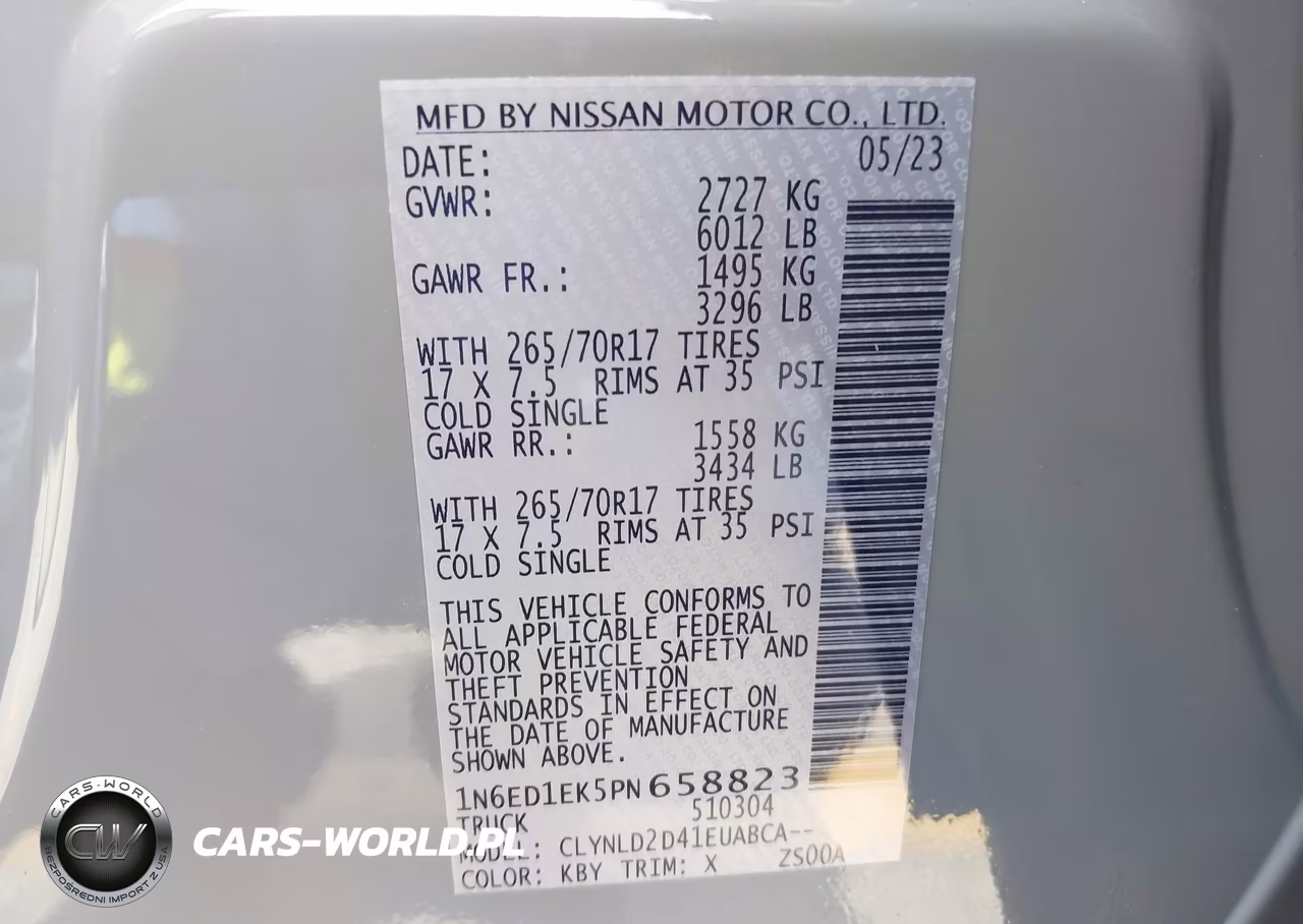 2023 Nissan Frontier Pro-4X 4X4 VIN:1N6ED1EK5PN658823 - 9