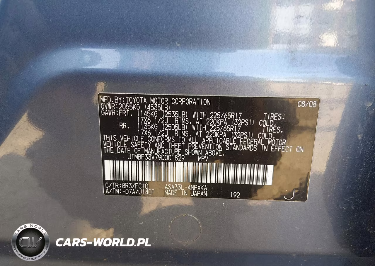 2009 Toyota Rav4 VIN:JTMBF33V79D001829 - 9
