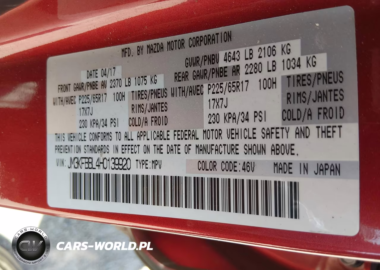 2017 Mazda Cx-5 Sport VIN:JM3KFBBL4H0139920 - 9