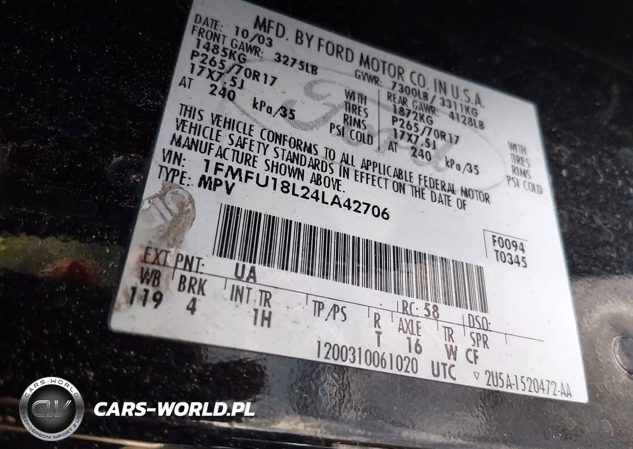 2004 Ford Expedition Eddie Bauer VIN:1FMFU18L24LA42706 - 9